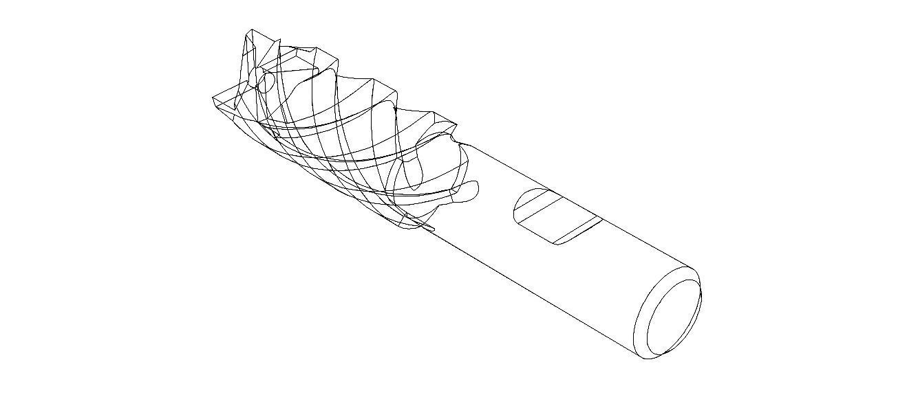 20mm Metric Single End Mill - 4 flutes 3D model_8