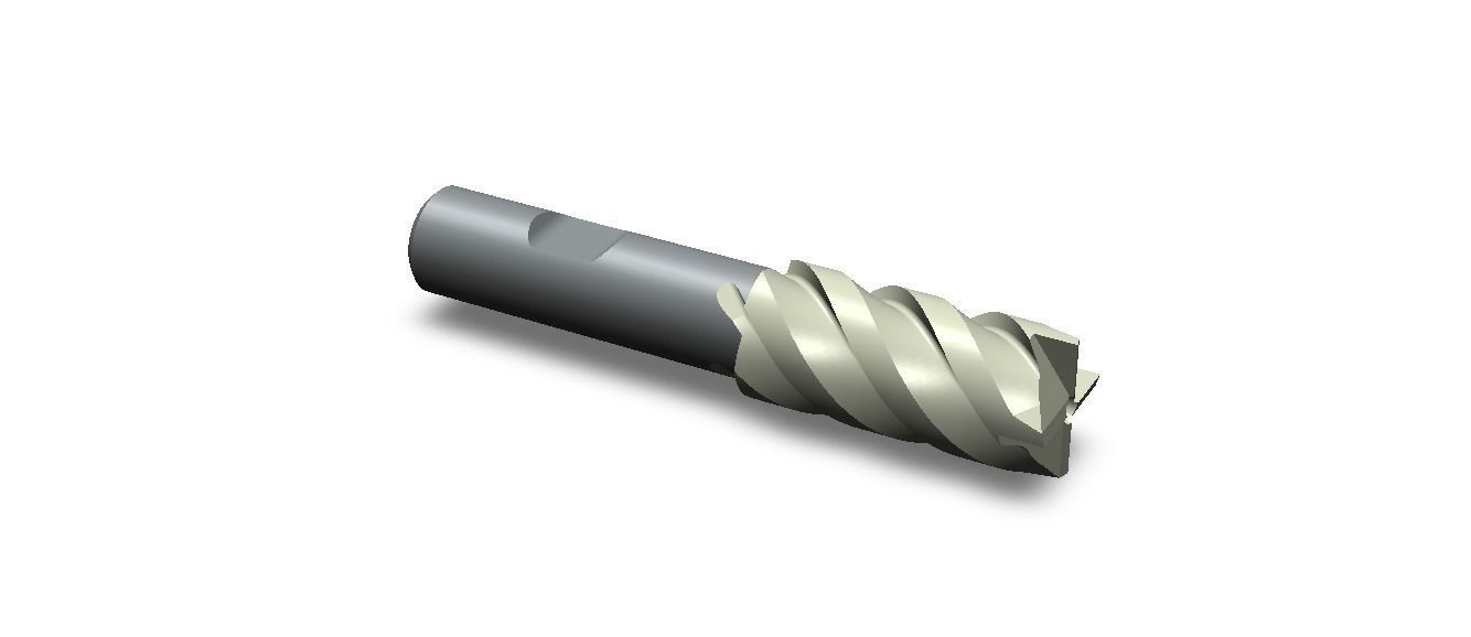 20mm Metric Single End Mill - 4 flutes 3D model_33