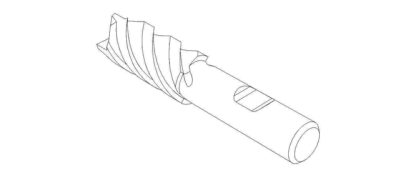 20mm Metric Single End Mill - 4 flutes 3D model_6