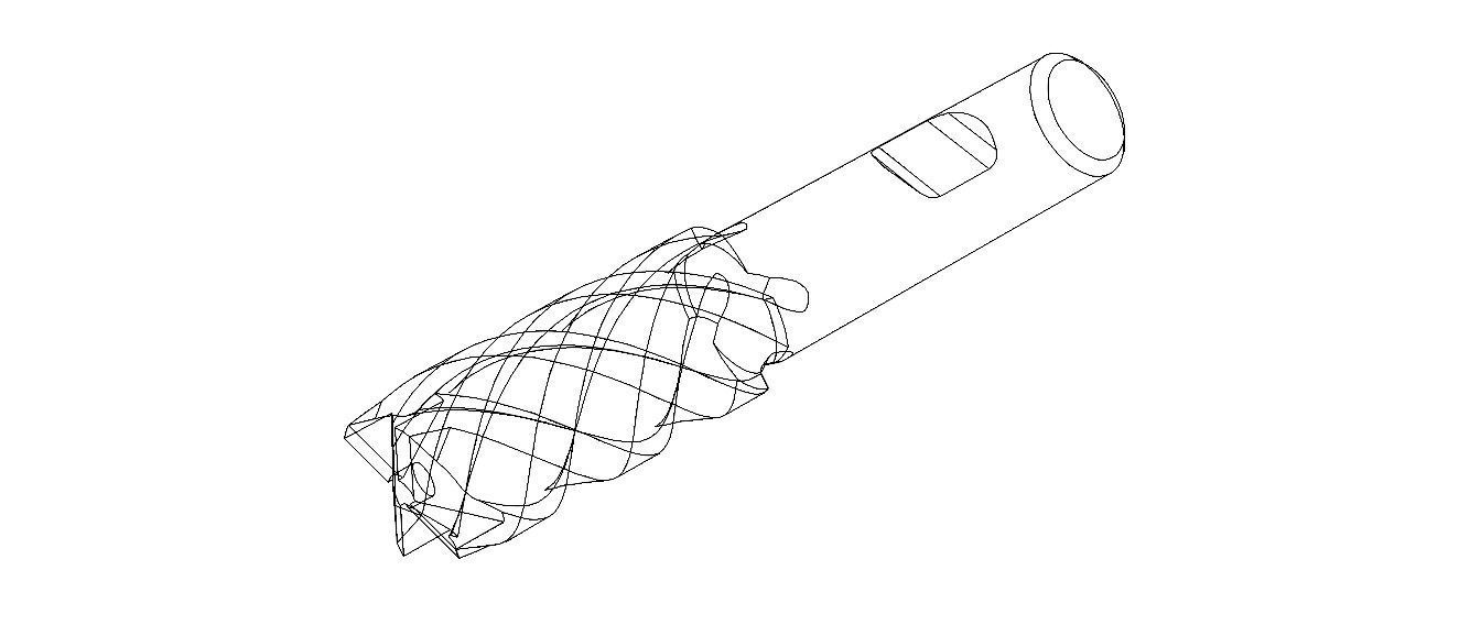 20mm Metric Single End Mill - 4 flutes 3D model_4