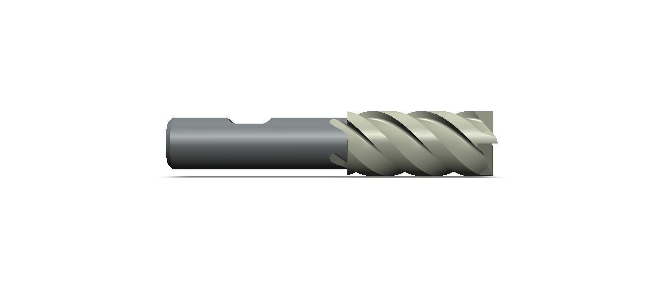 20mm Metric Single End Mill - 4 flutes 3D model_41