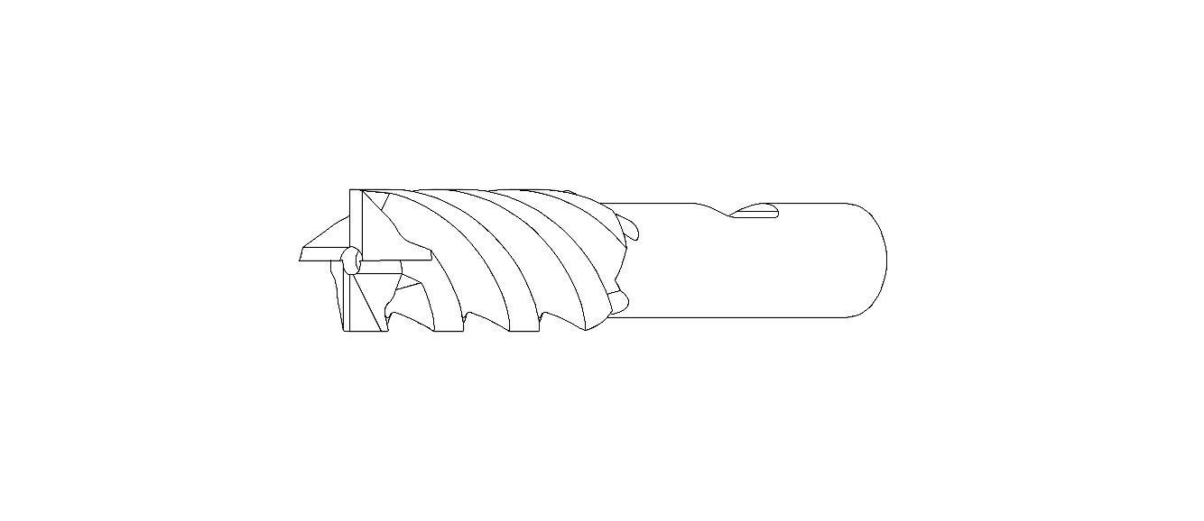 20mm Metric Single End Mill - 4 flutes 3D model_18