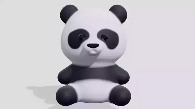 Cute little panda sitting 