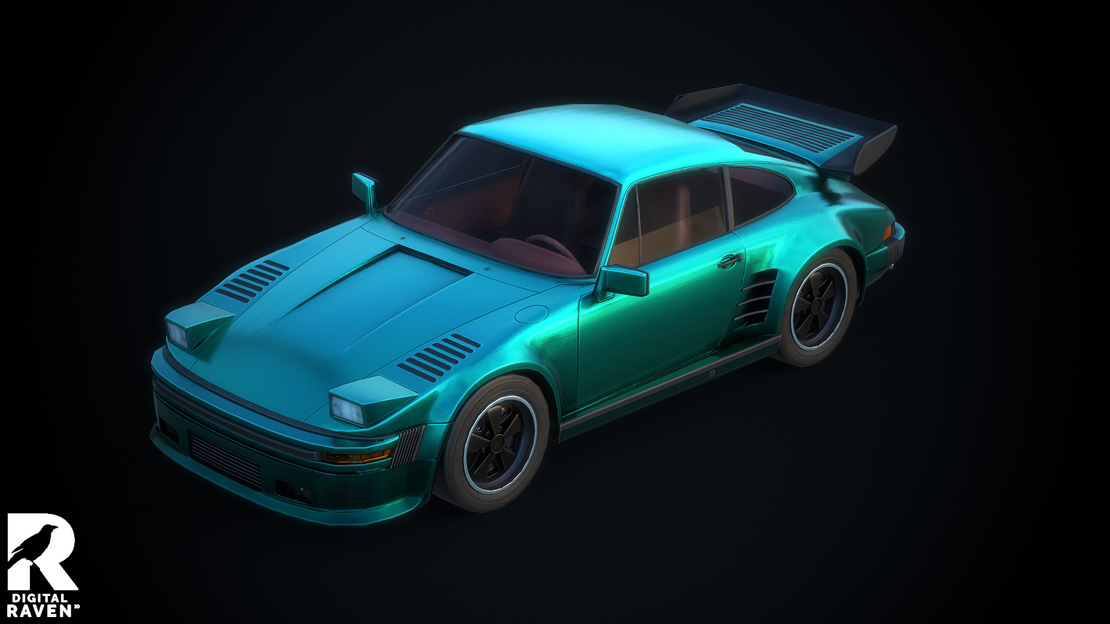 Porsche 911 Slantnose Authentic Car Game Ready Low-poly 3D model_2