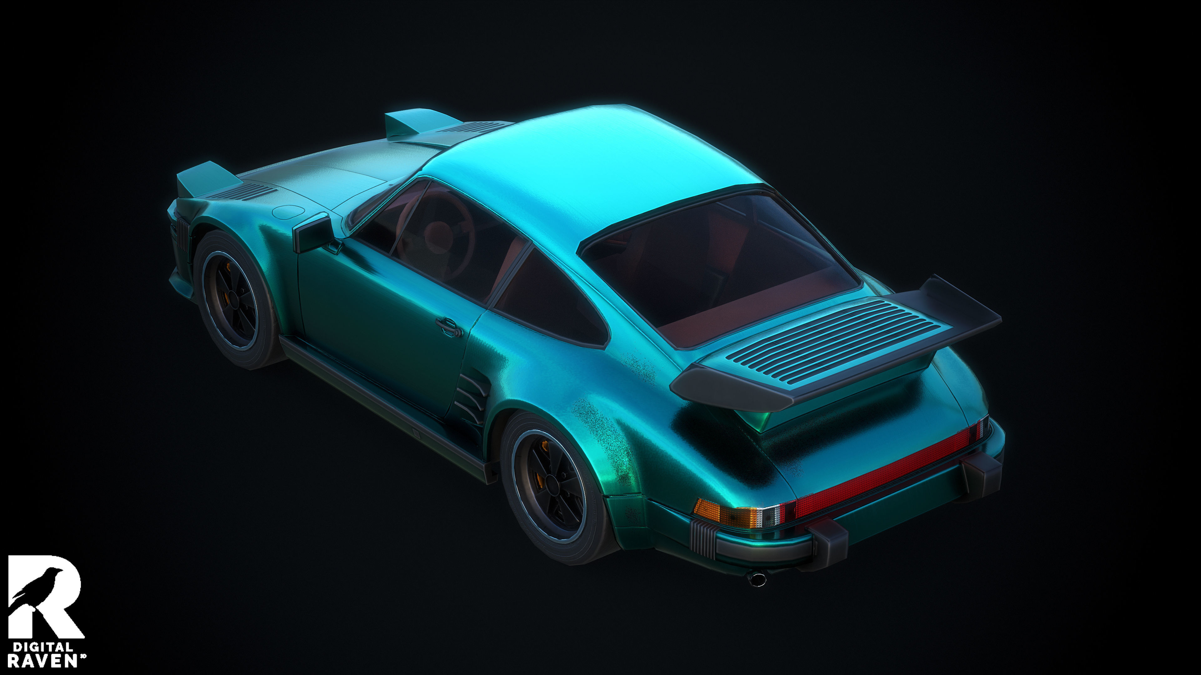 Porsche 911 Slantnose Authentic Car Game Ready Low-poly 3D model_3