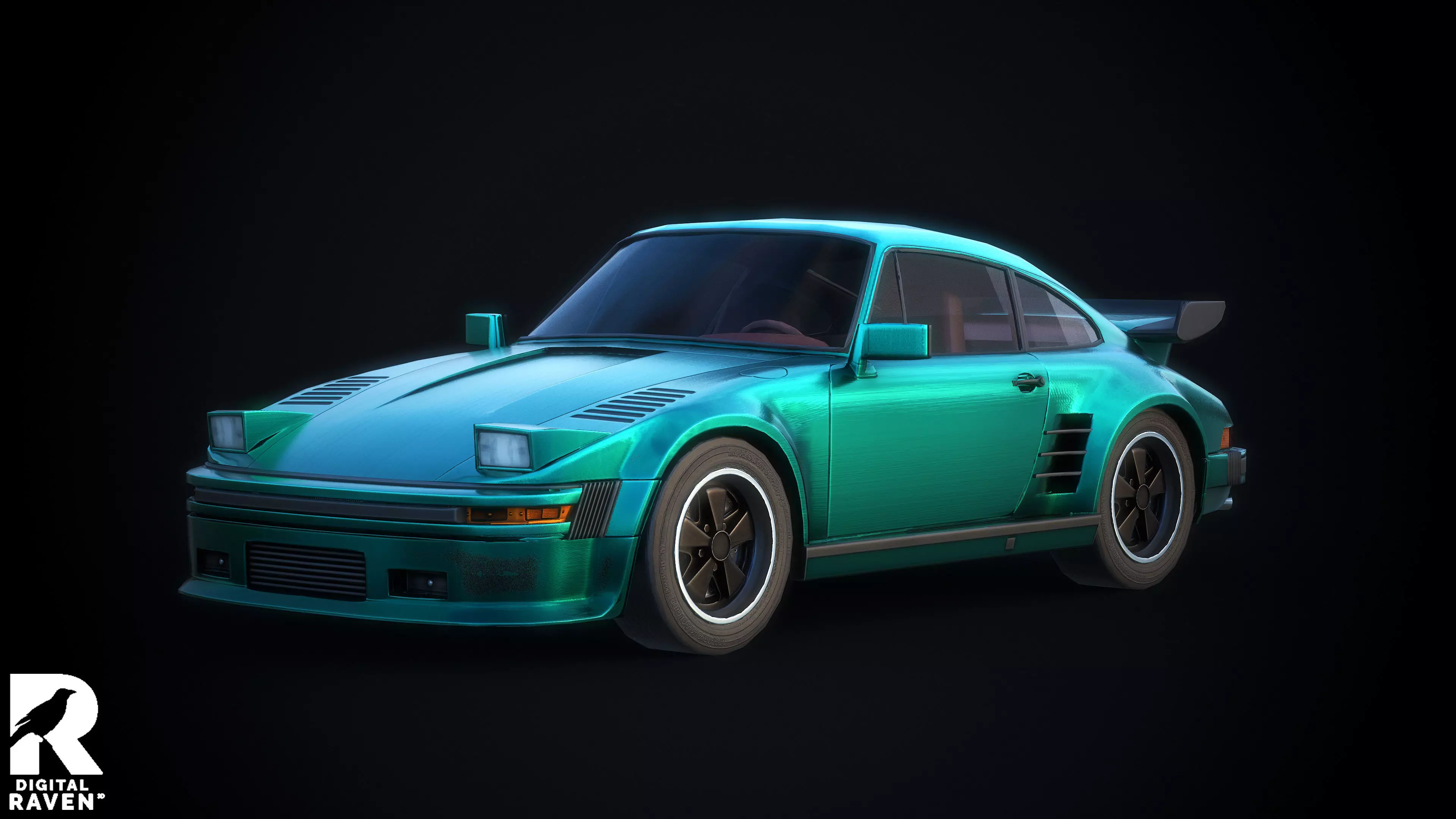 Porsche 911 Slantnose Authentic Car Game Ready Low-poly 3D model_0