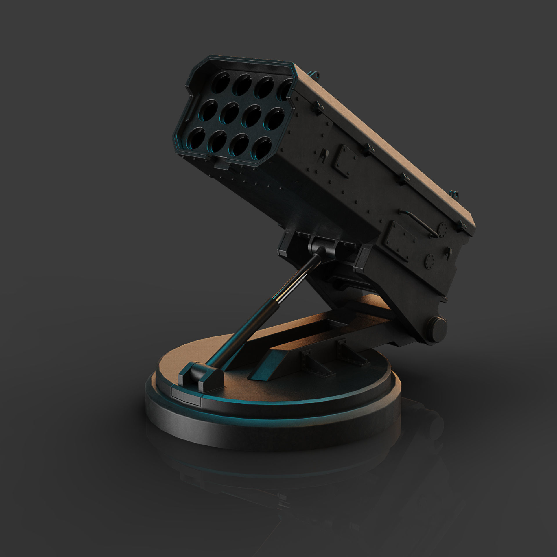 sci-fi missile launcher M-12 3D model_4