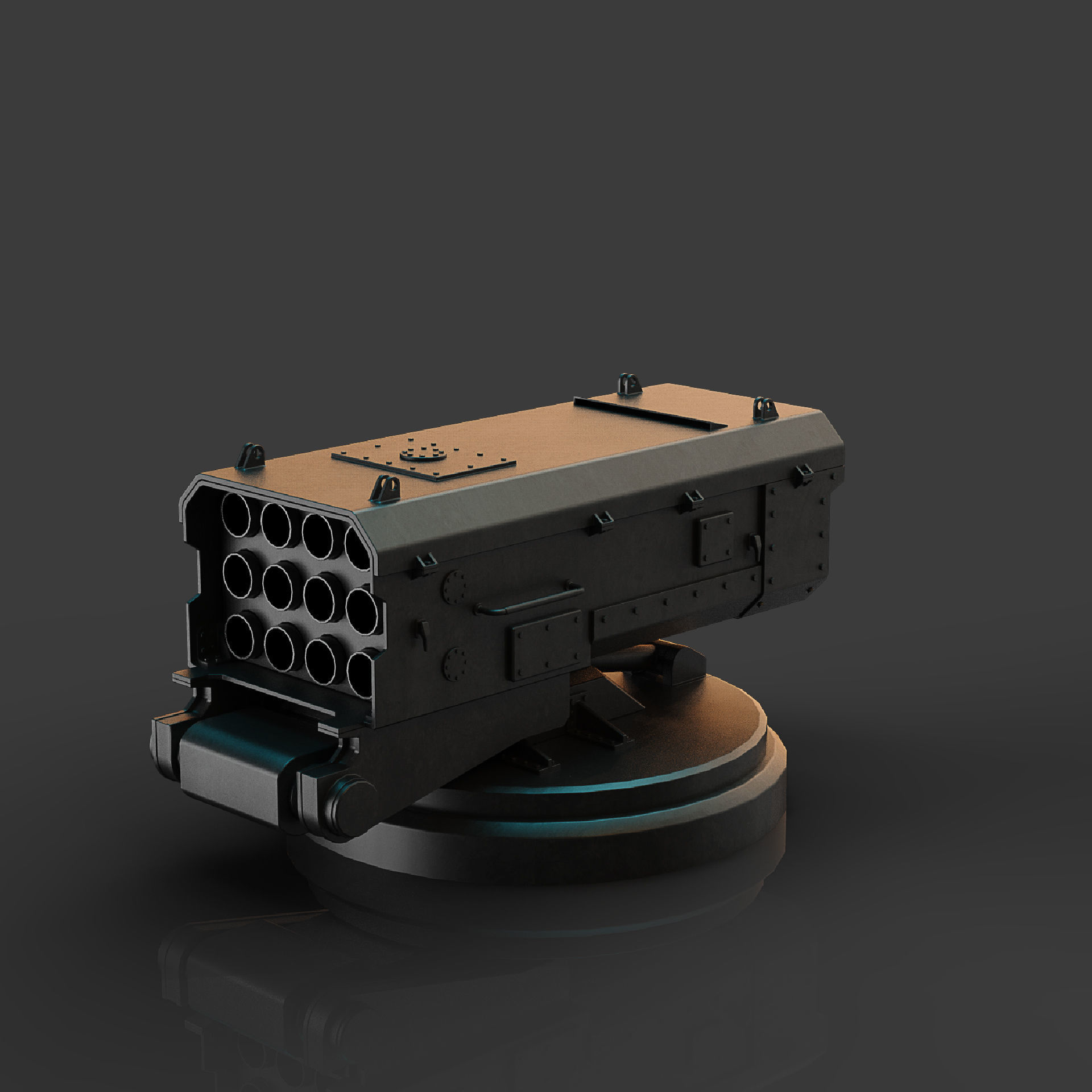 sci-fi missile launcher M-12 3D model_2