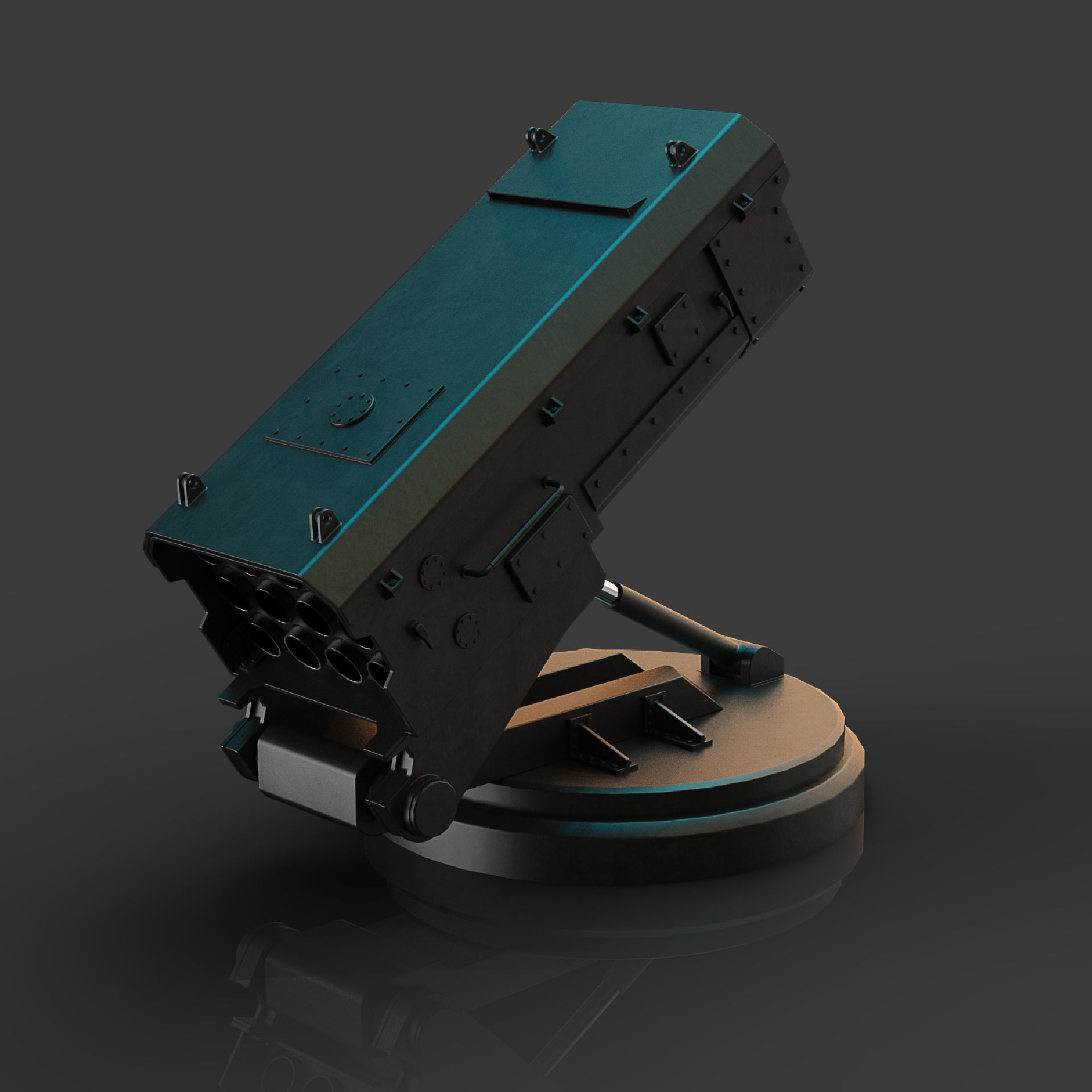 sci-fi missile launcher M-12 3D model_5