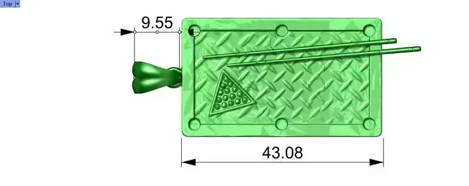 Billiards Pool Table Pendant Necklace Charm Jewelry 8ball 3D print model