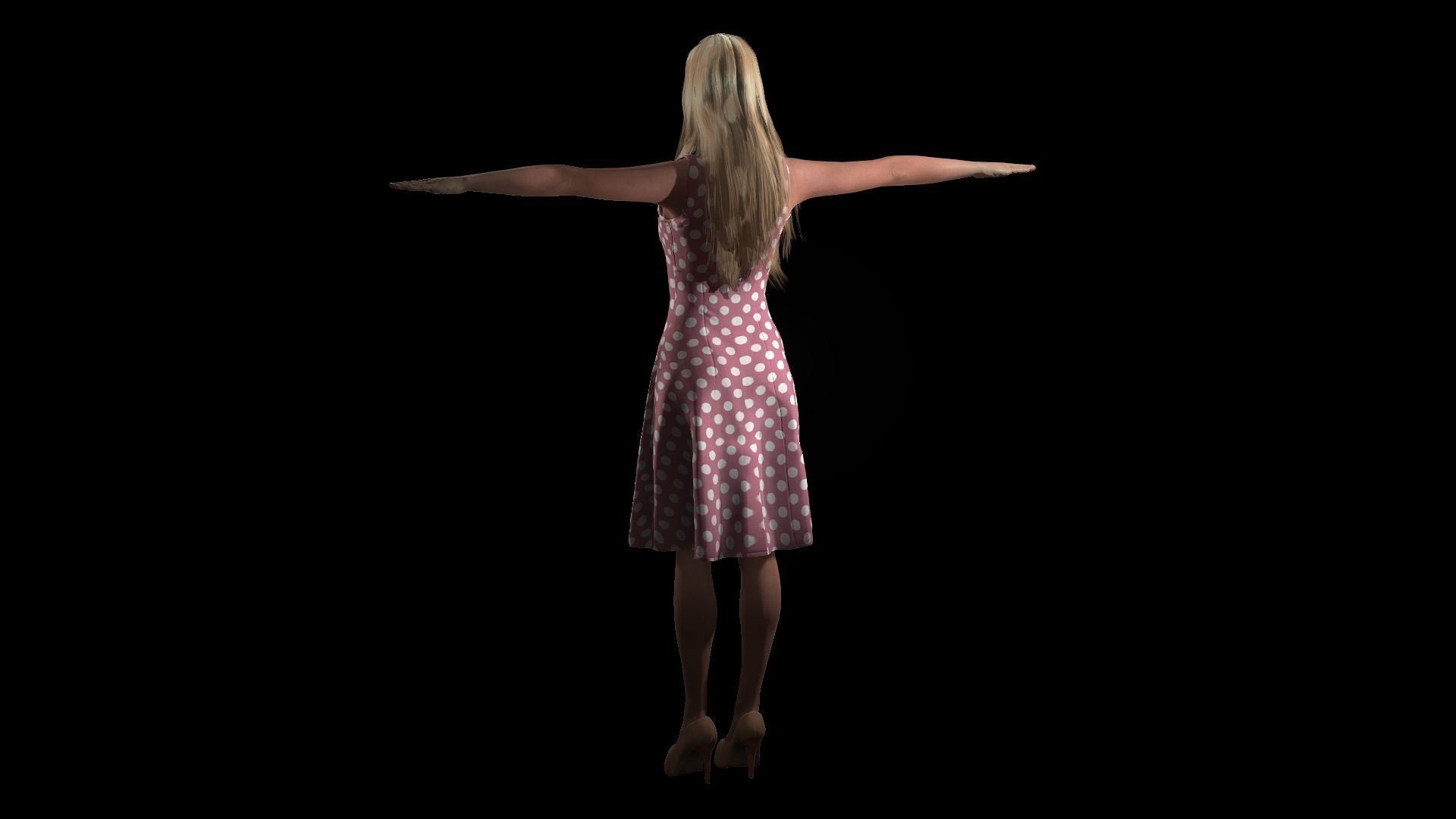 Barbie Low-poly 3D model_6