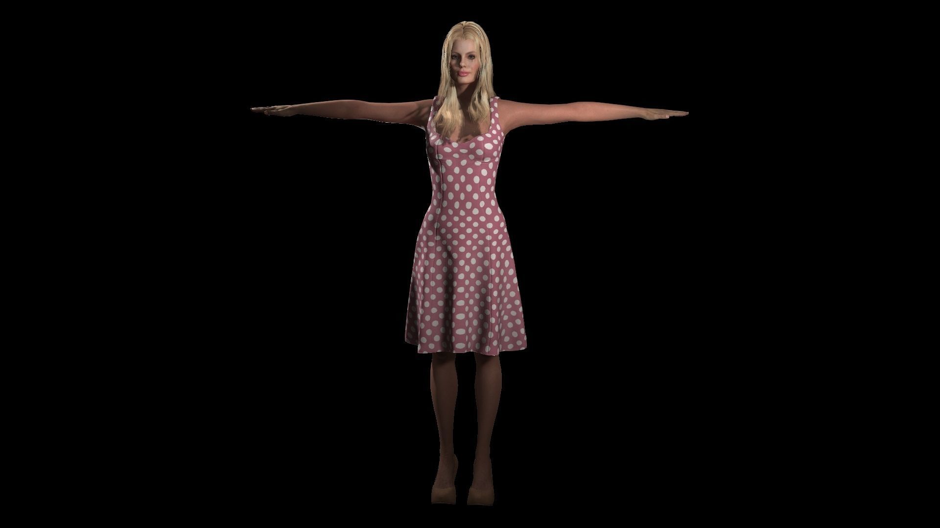 Barbie Low-poly 3D model_4