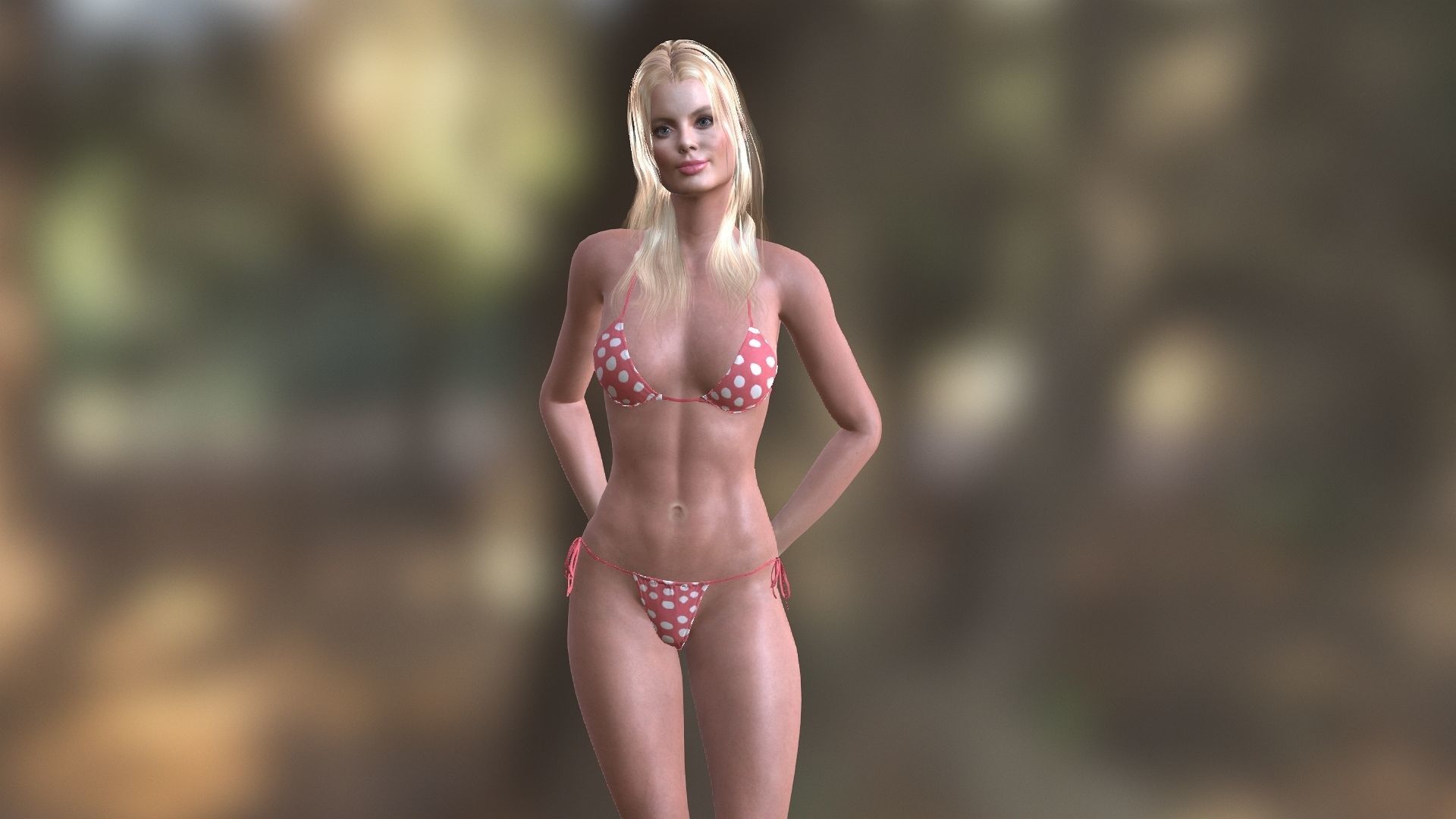 Barbie Low-poly 3D model_3