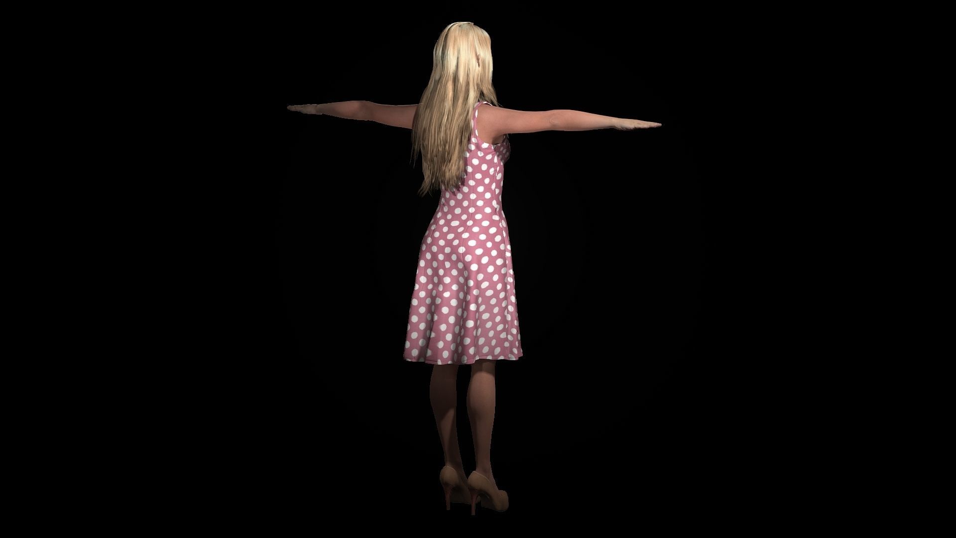 Barbie Low-poly 3D model_7