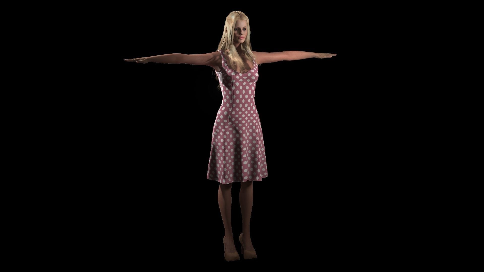 Barbie Low-poly 3D model_8