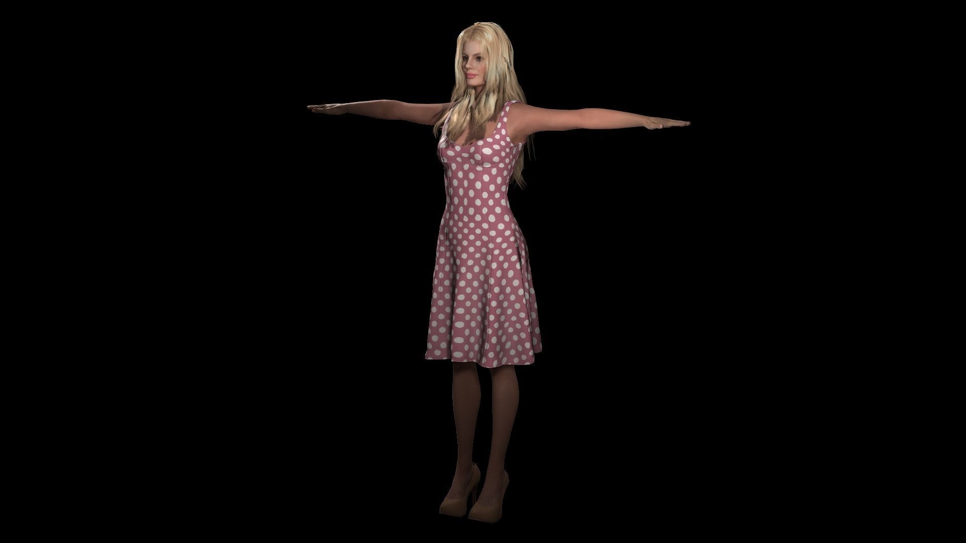 Barbie Low-poly 3D model_5