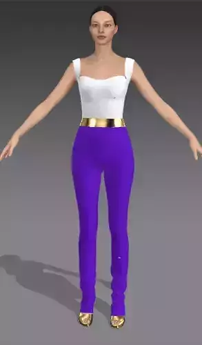 Jumpsuit purple and white color 