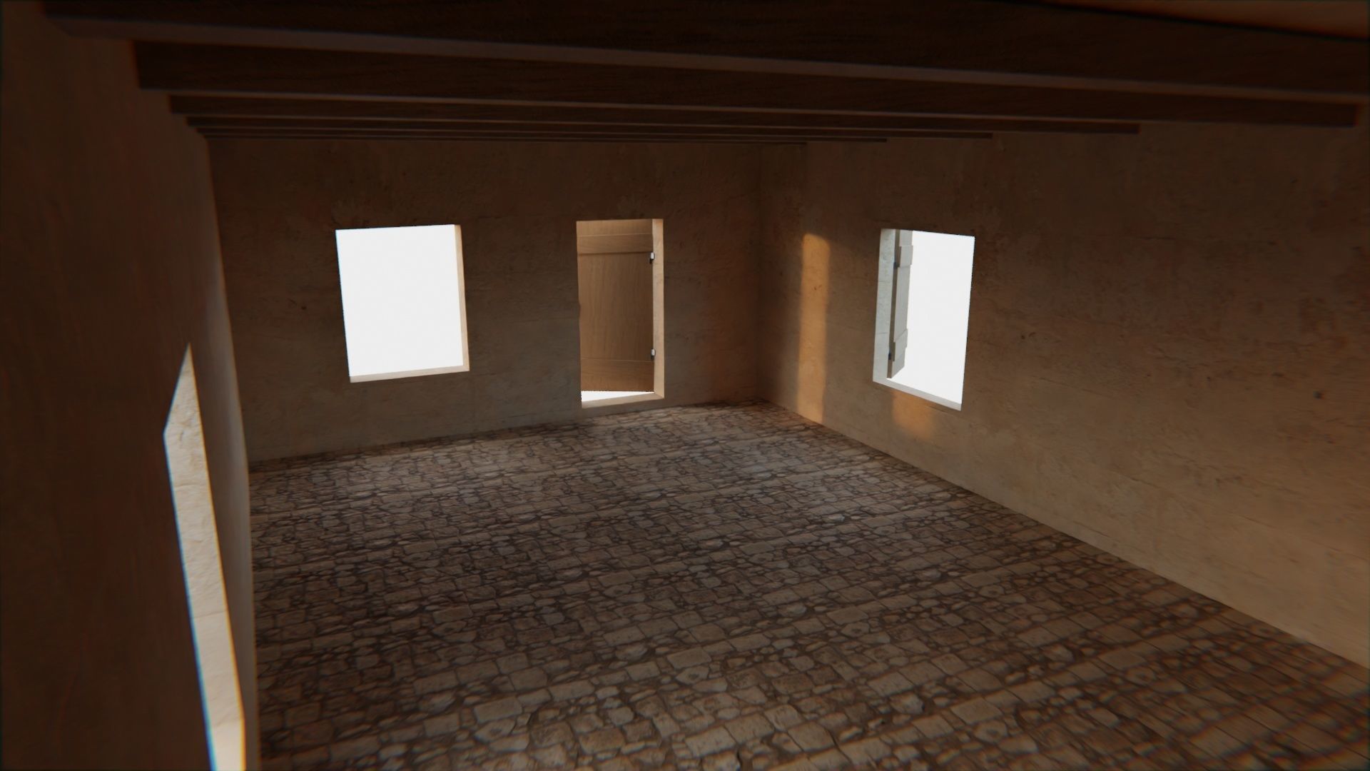 Desert ancient house with door  and window 1 Low-poly 3D model_7