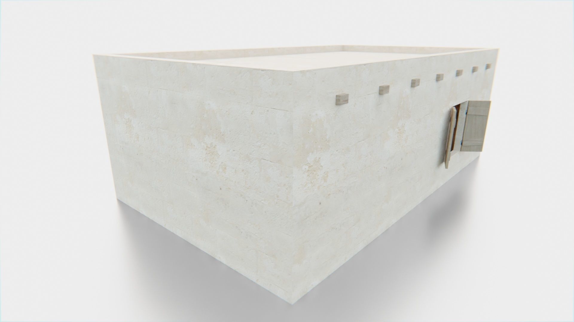 Desert ancient house with door  and window 1 Low-poly 3D model_8