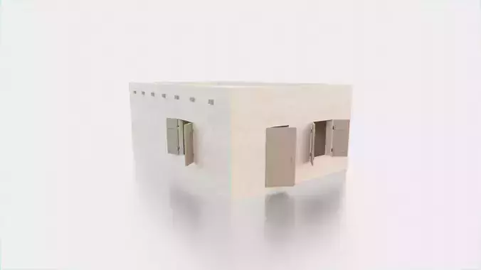 Desert ancient house with door  and window 1 Low-poly 3D model  Desert ancient house with door  and window 1 Low-poly 3D model