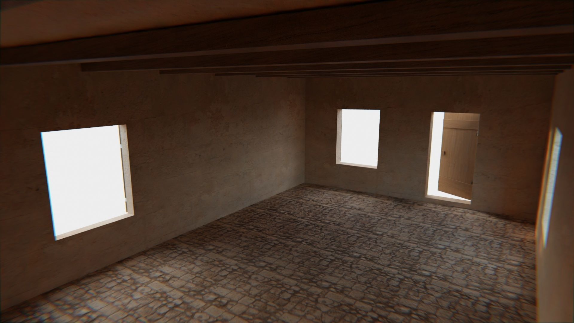 Desert ancient house with door  and window 1 Low-poly 3D model_6