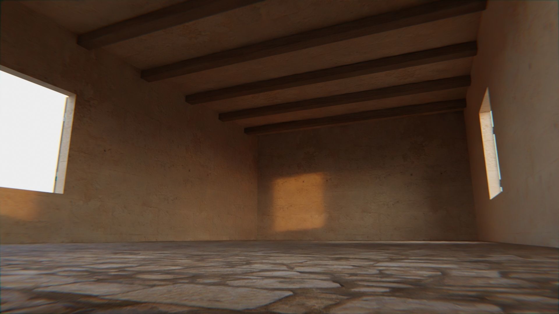 Desert ancient house with door  and window 1 Low-poly 3D model_4