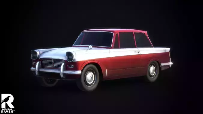 Triumph Herald Saloon Authentic Car Game Ready Low-poly 3D model