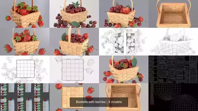 Baskets with berries