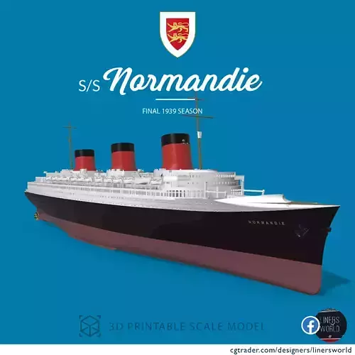 SS NORMANDIE ocean liner final 1939 season print ready model  3D print model
