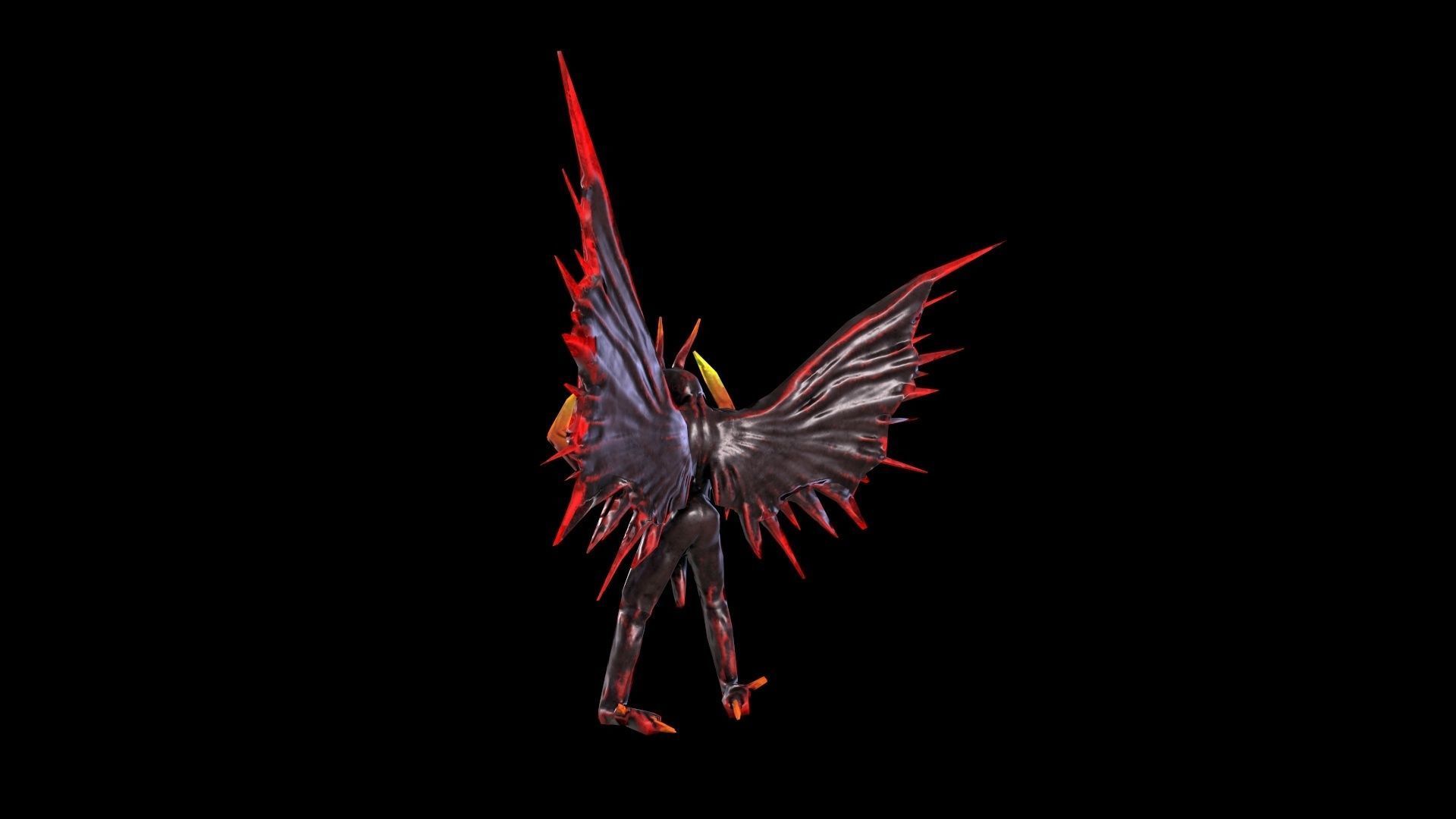 Black Beam character low poly modeling Low-poly 3D model_6