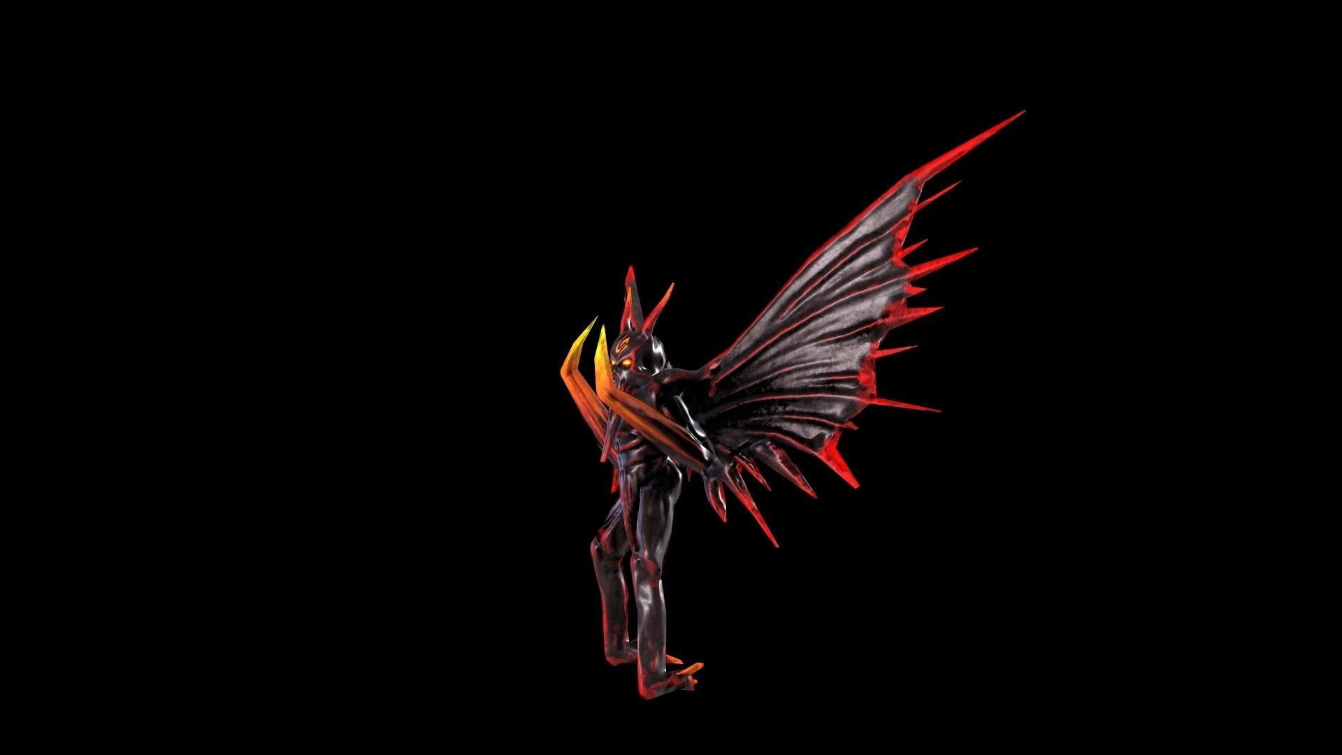 Black Beam character low poly modeling Low-poly 3D model_5