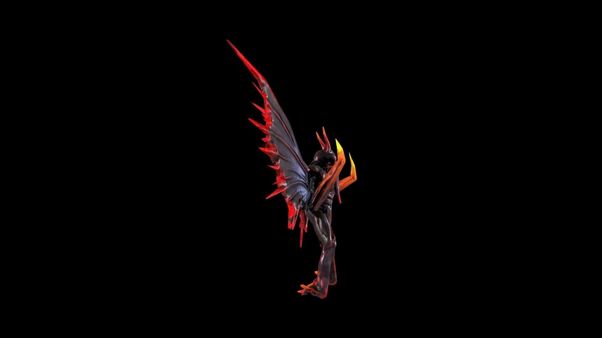 Black Beam character low poly modeling Low-poly 3D model_3