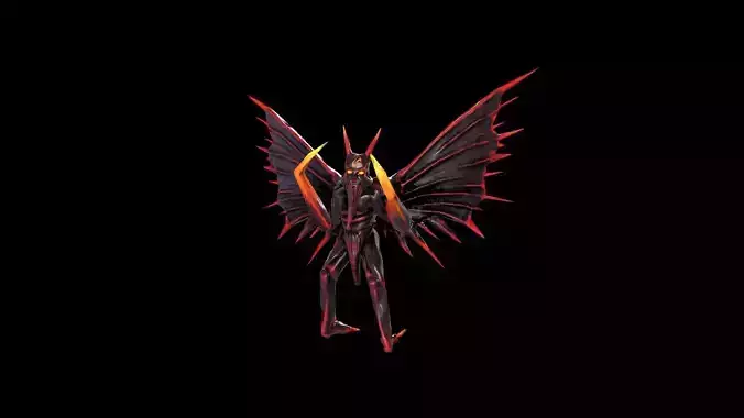 Black Beam character low poly modeling 