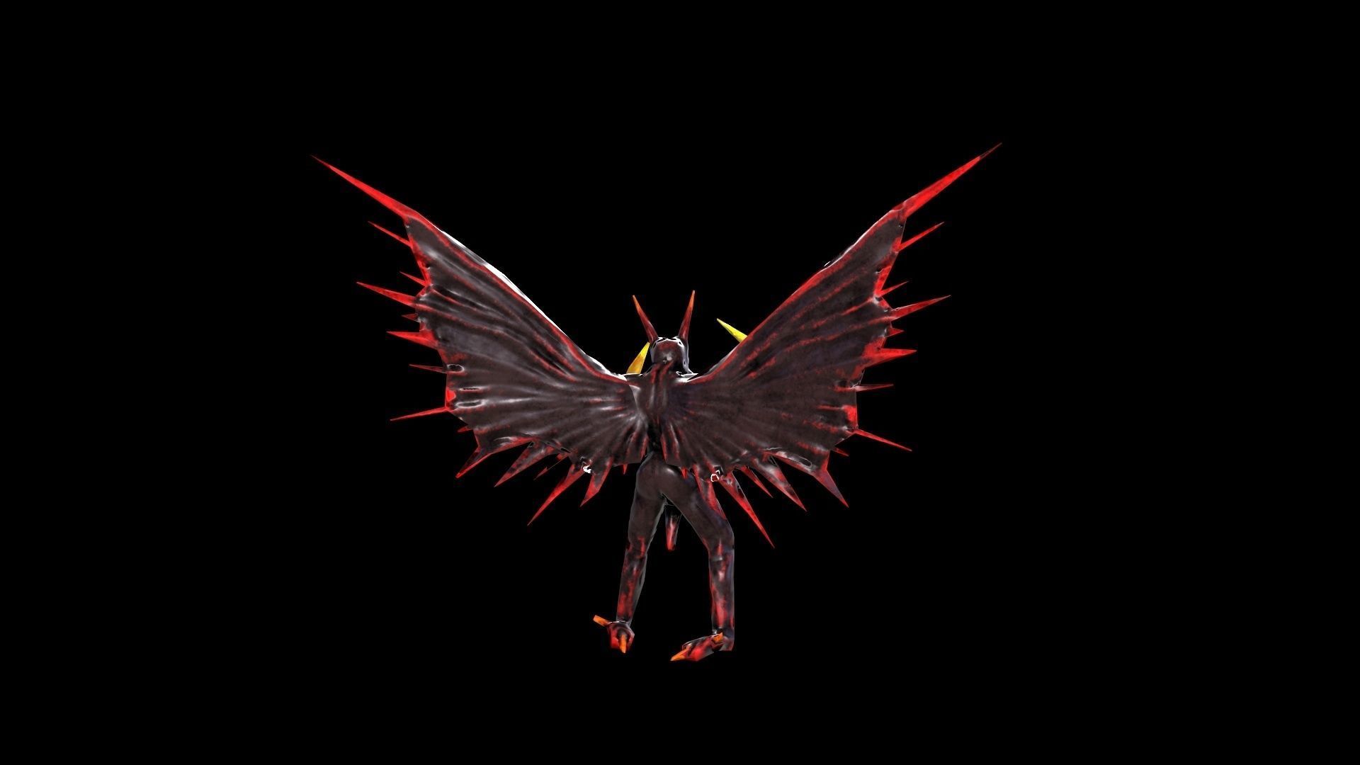 Black Beam character low poly modeling Low-poly 3D model_4