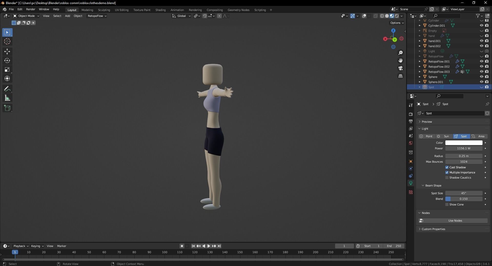 Roblox female charecter model Low-poly 3D model_7