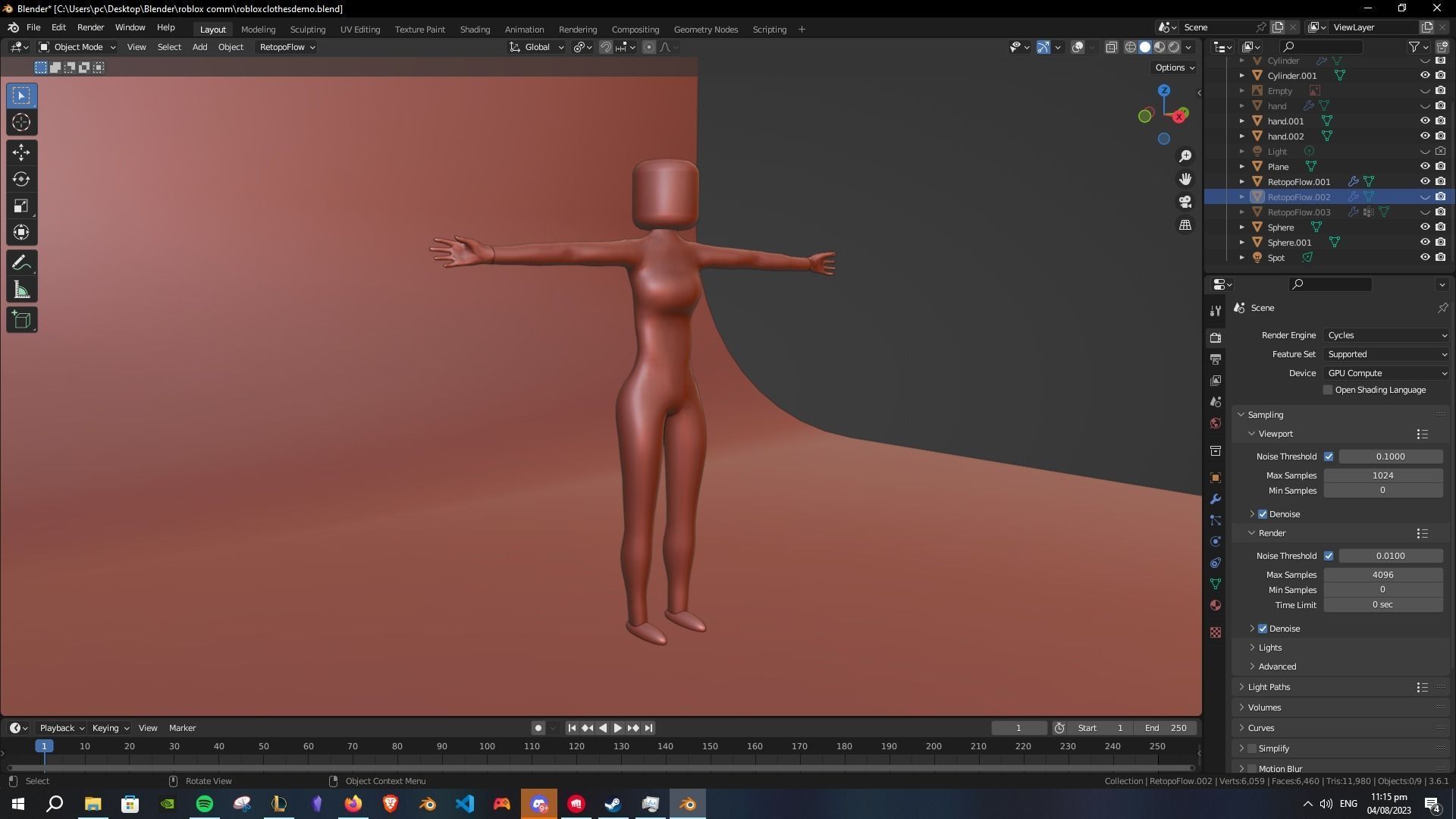 Roblox female charecter model Low-poly 3D model_5