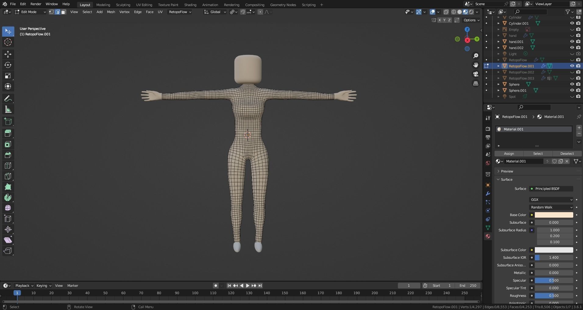Roblox female charecter model Low-poly 3D model_1