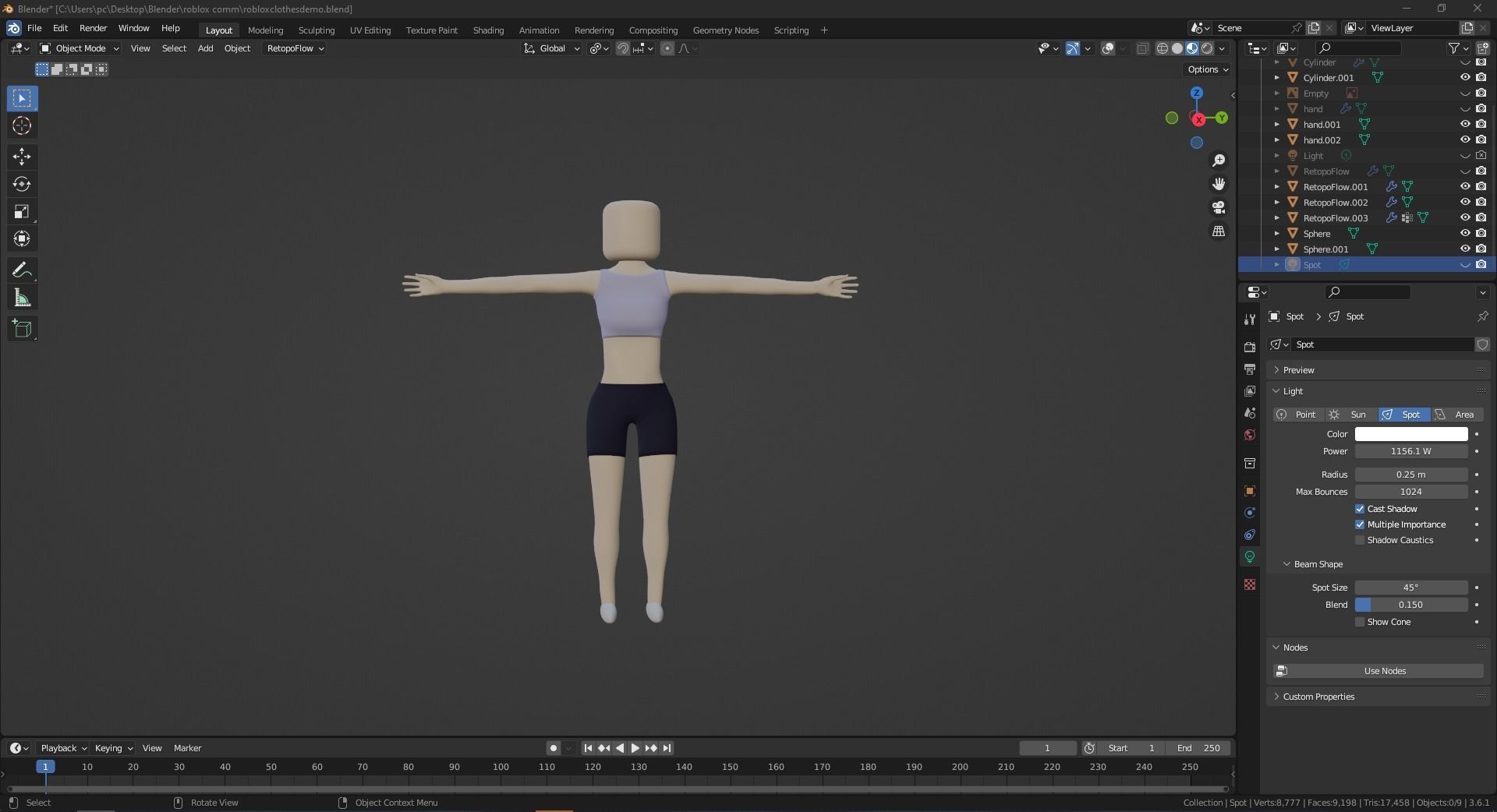 Roblox female charecter model Low-poly 3D model_6
