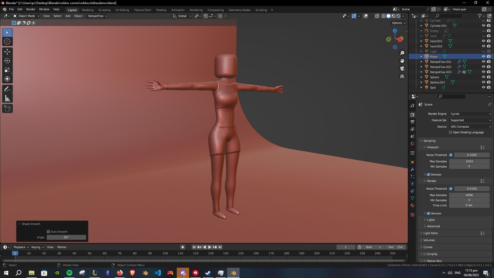 Roblox female charecter model Low-poly 3D model_4