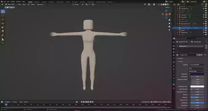 Roblox female charecter model Low-poly 3D model