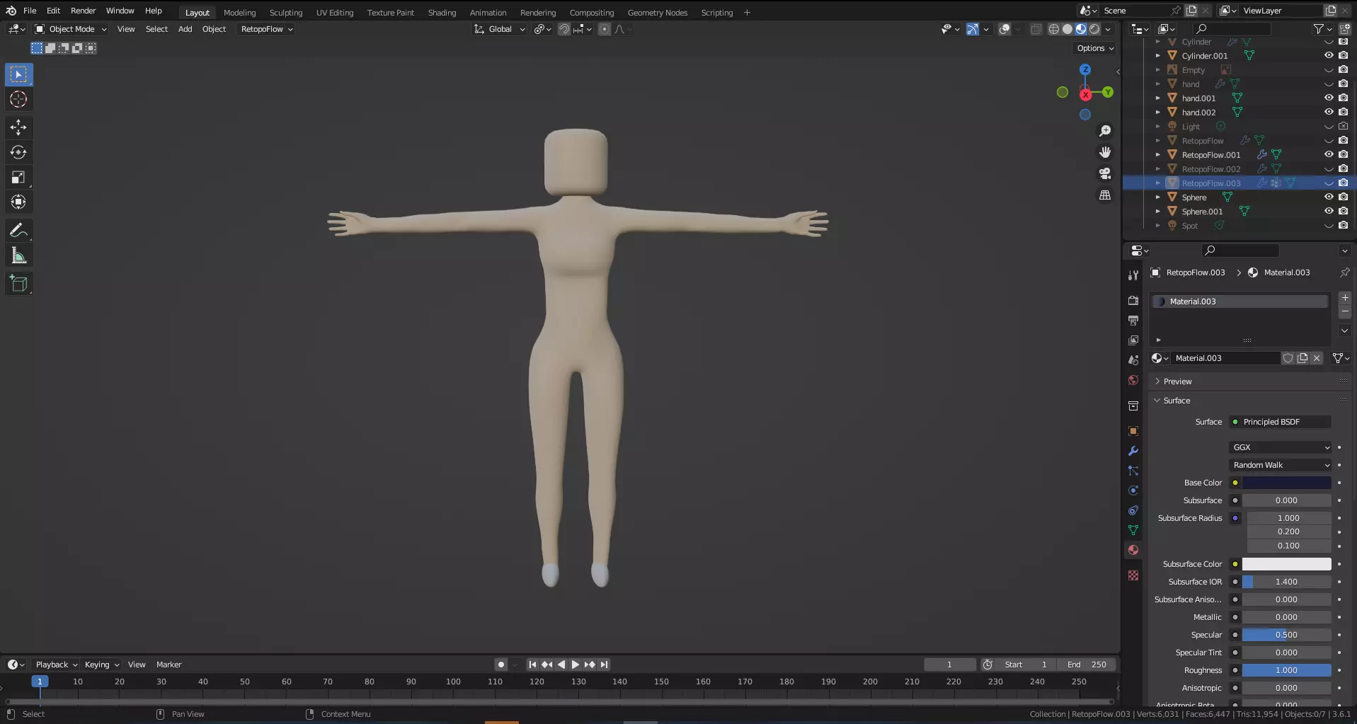 Roblox female charecter model Low-poly 3D model_0