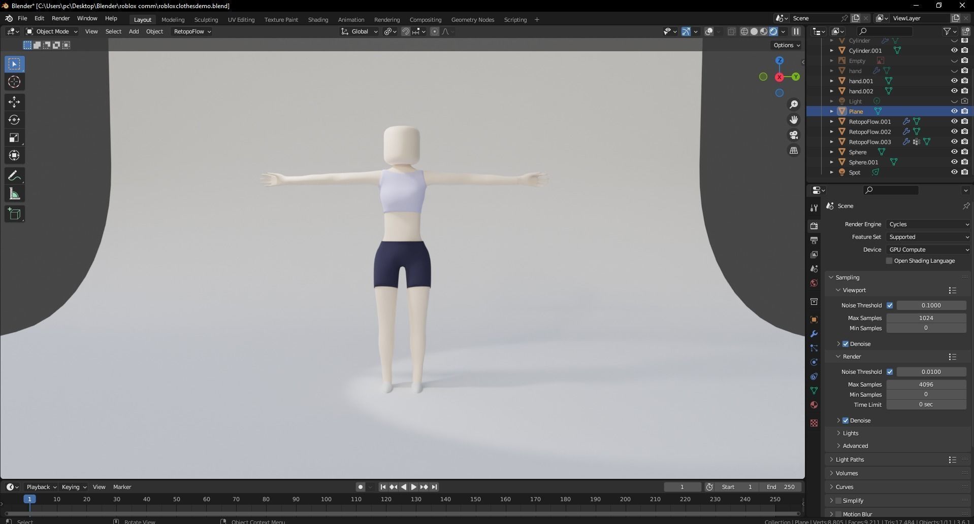 Roblox female charecter model Low-poly 3D model_3