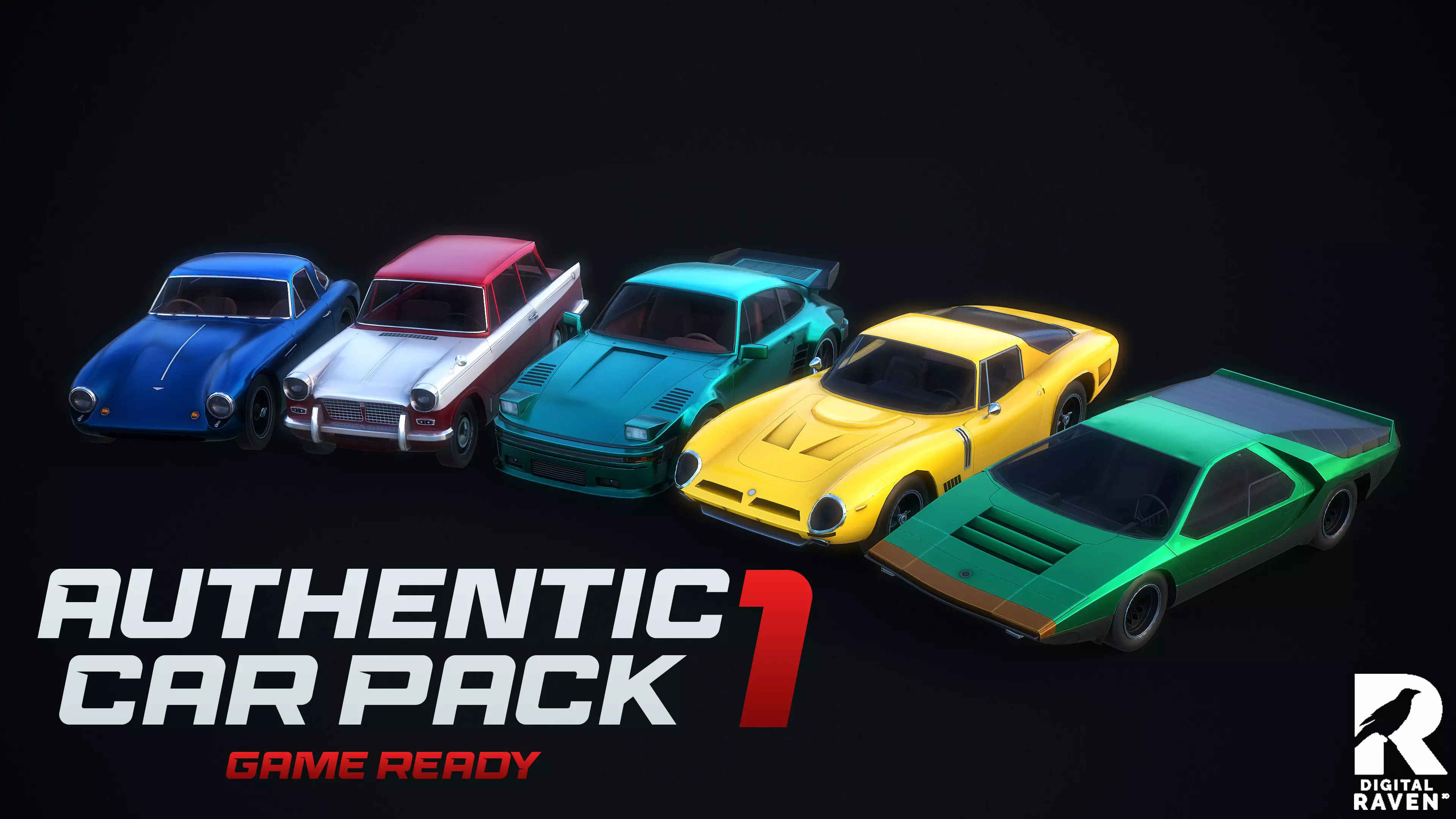  Authentic Car Pack 1 Game Ready 3D Model Collection_0