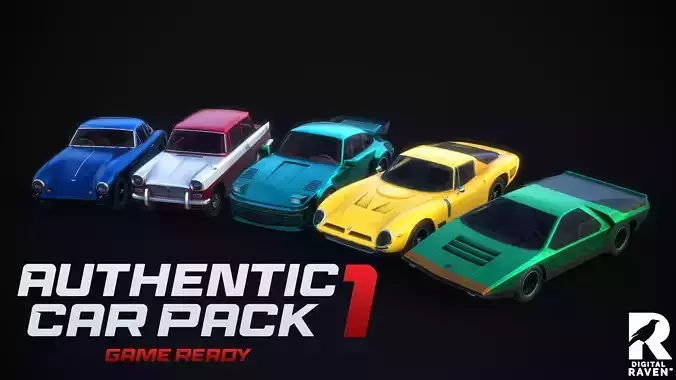  Authentic Car Pack 1 Game Ready 3D Model Collection