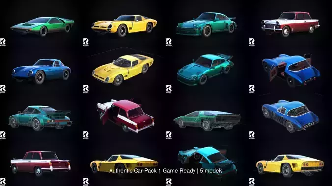  Authentic Car Pack 1 Game Ready