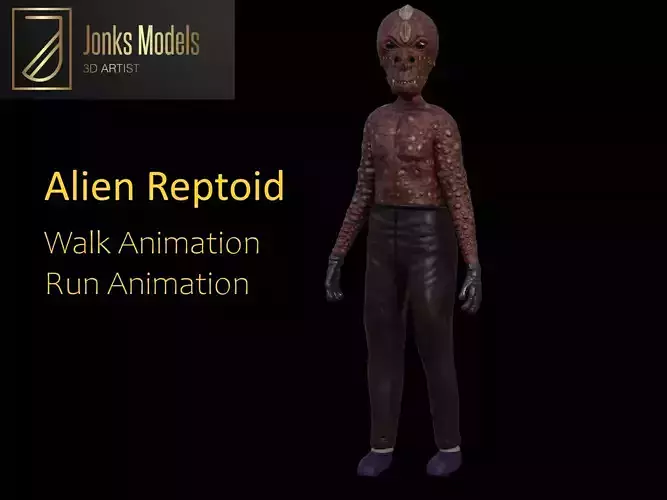 Alien Reptoid Low-poly 3D model