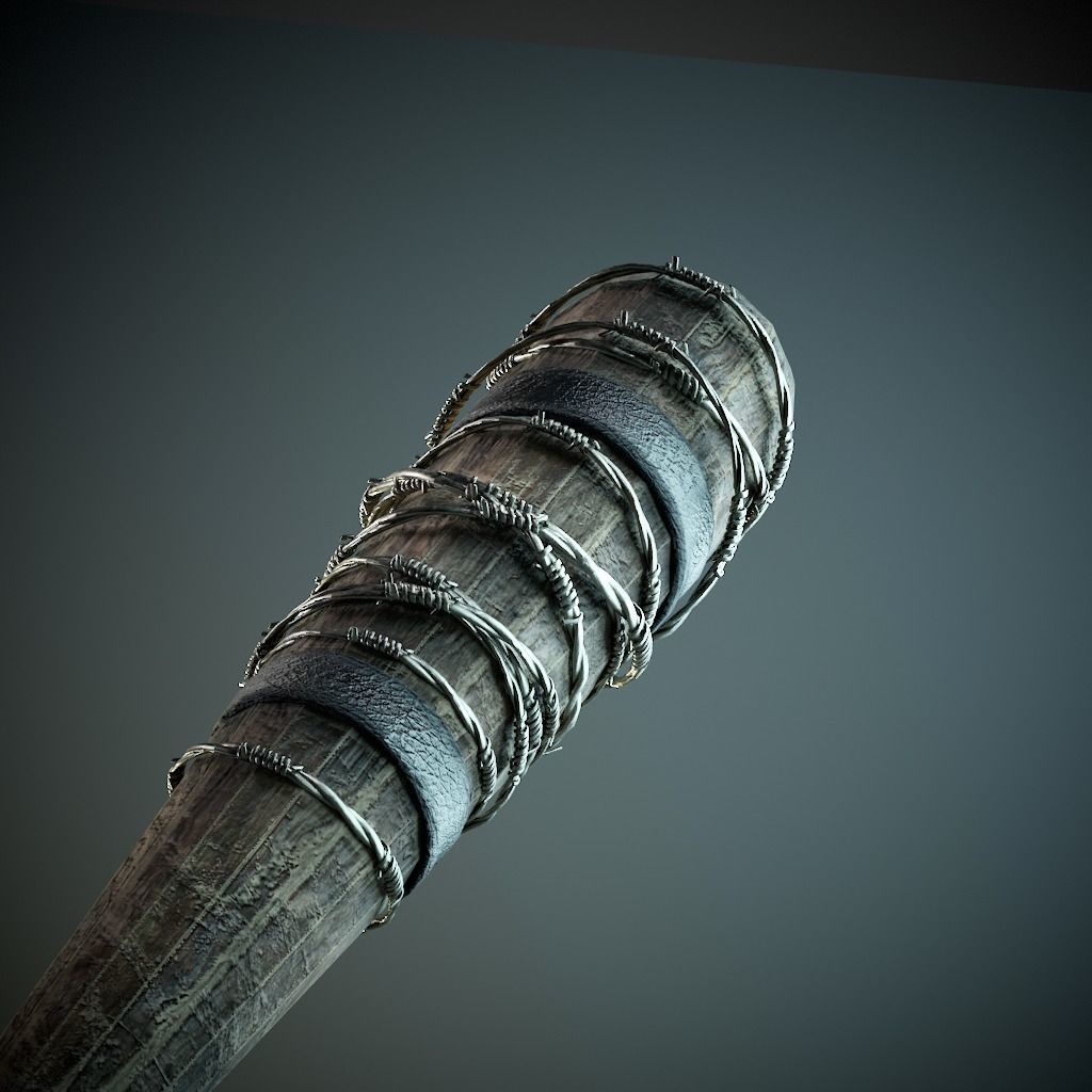 Baseball bat Low-poly 3D model_4