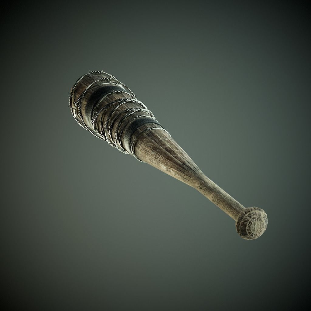 Baseball bat Low-poly 3D model_3
