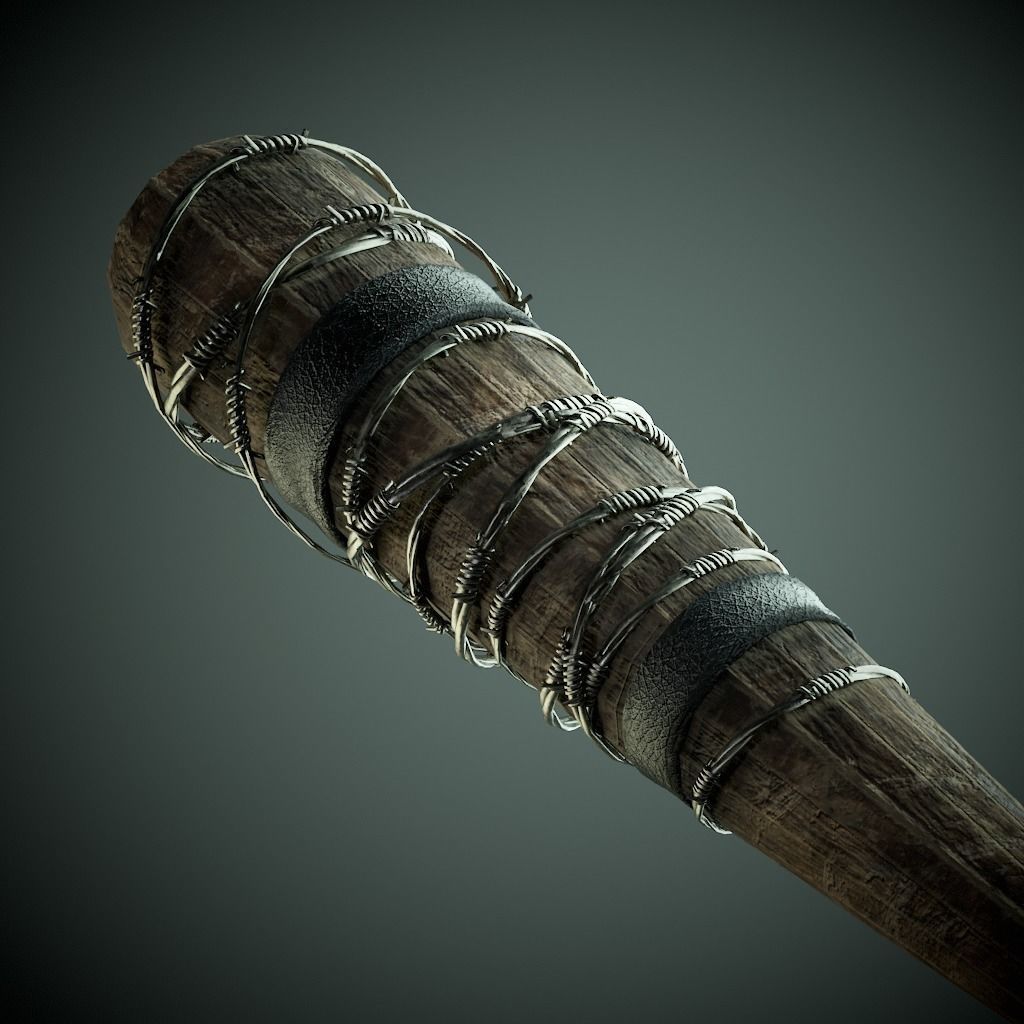 Baseball bat Low-poly 3D model_5