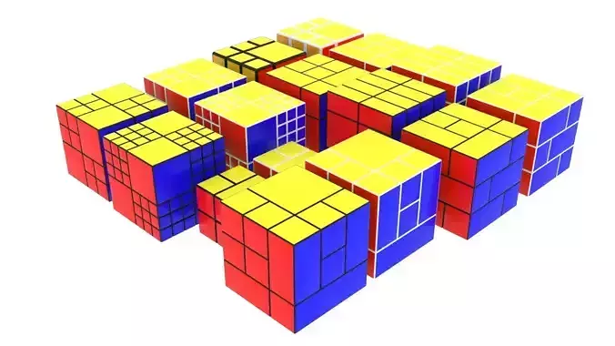 Bandage Cubes Set 3D model